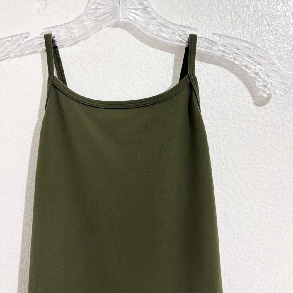 Aritzia Wilfred‎ Free Leila Halter Neck Open Back Romper in Fatigue Green